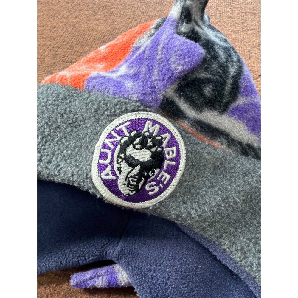 Vintage‎ B.A.P. Aunt Mables Fleece Dinosaur Spike Hat Trapper Earflap USA Large